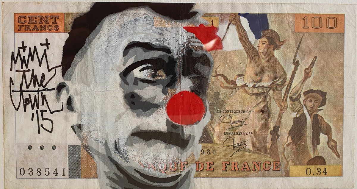 Billet 100 Francs de l'artiste Mimi The Clown