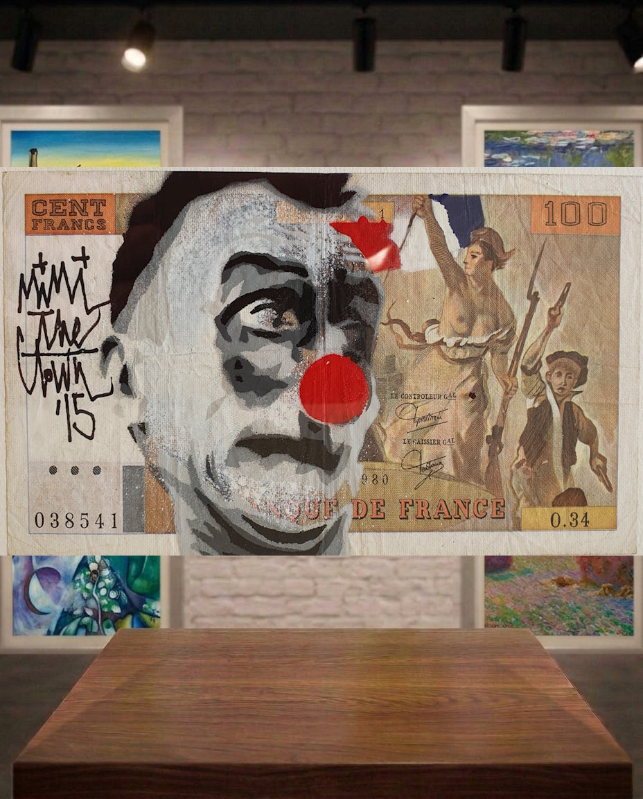 Billet 100 Francs de l'artiste Mimi The Clown