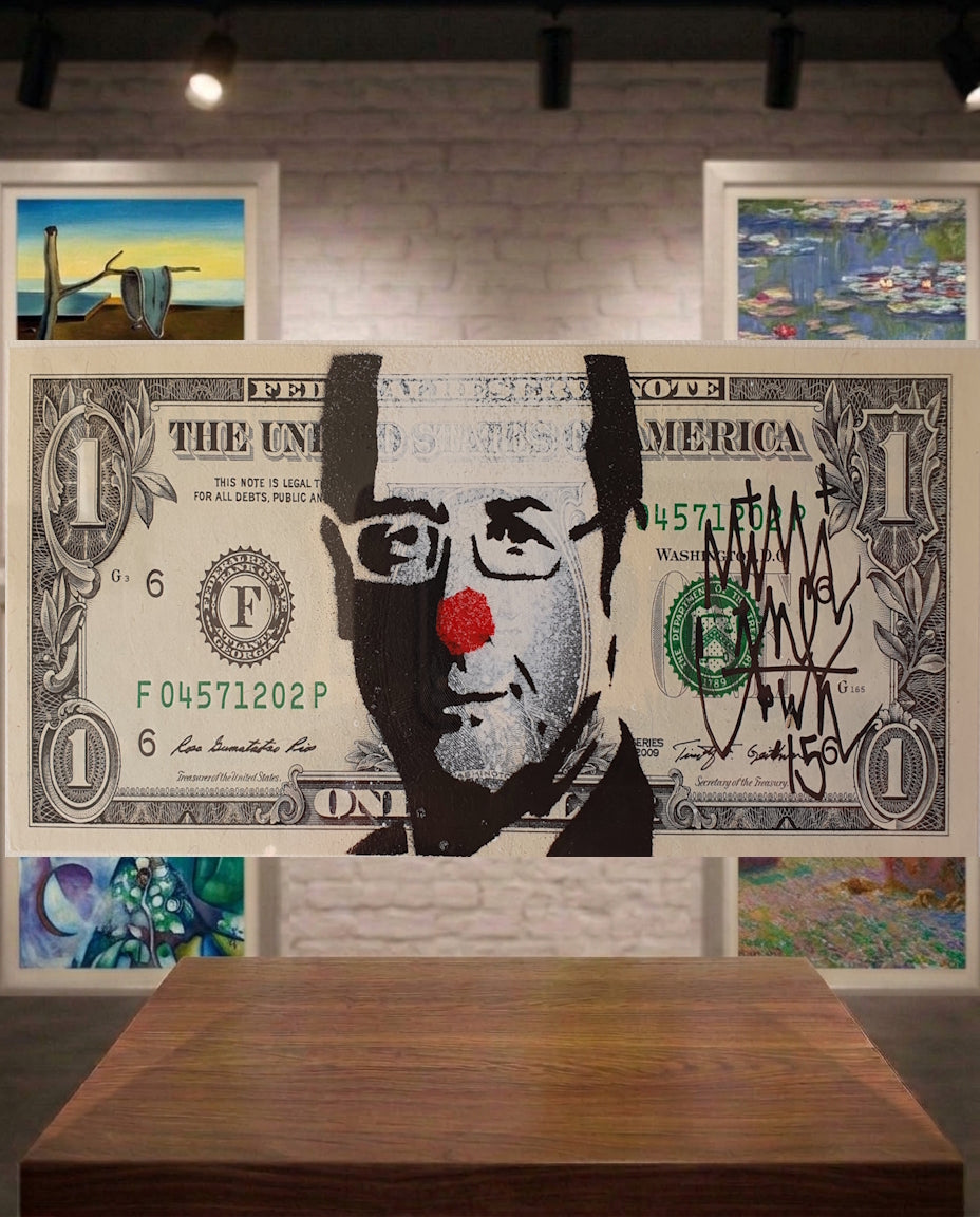 Billet $1 François Hollande de l'artiste Mimi The Clown