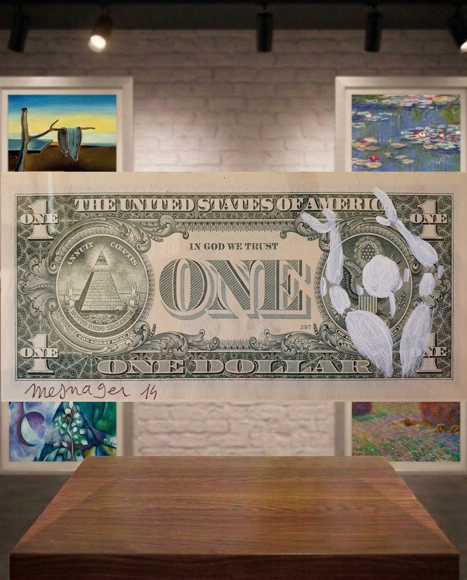 Billet $1 de l'artiste Jérôme Mesnager 2014 Exemplaire 2