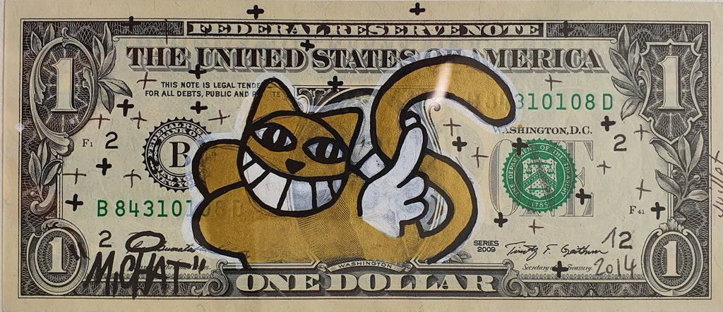 Billet de $1 par l'artiste M CHAT - Wings of M CHAT
