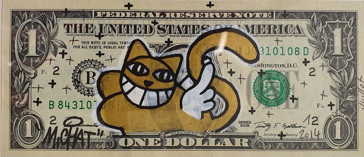 Billet de $1 par l'artiste M CHAT - Wings of M CHAT
