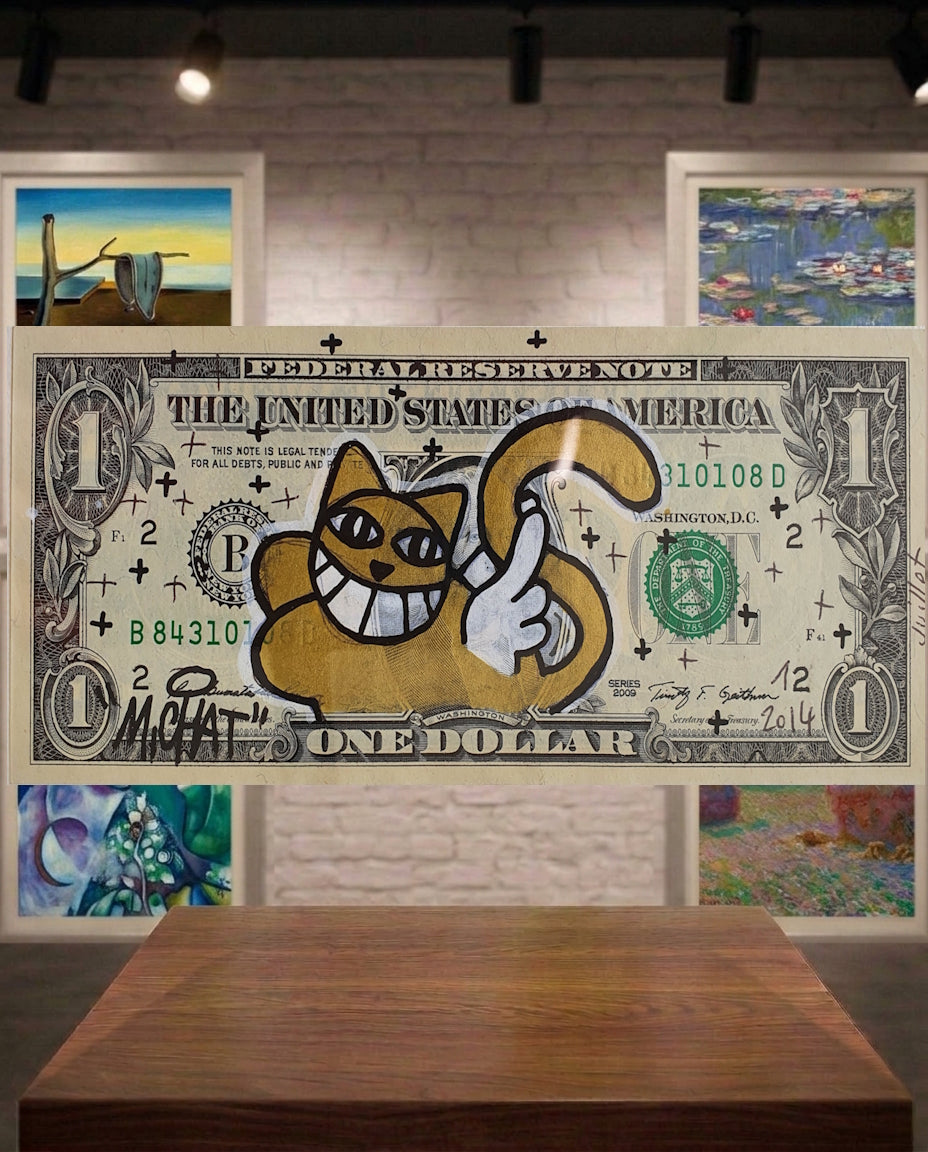 Billet de $1 par l'artiste M CHAT - Wings of M CHAT