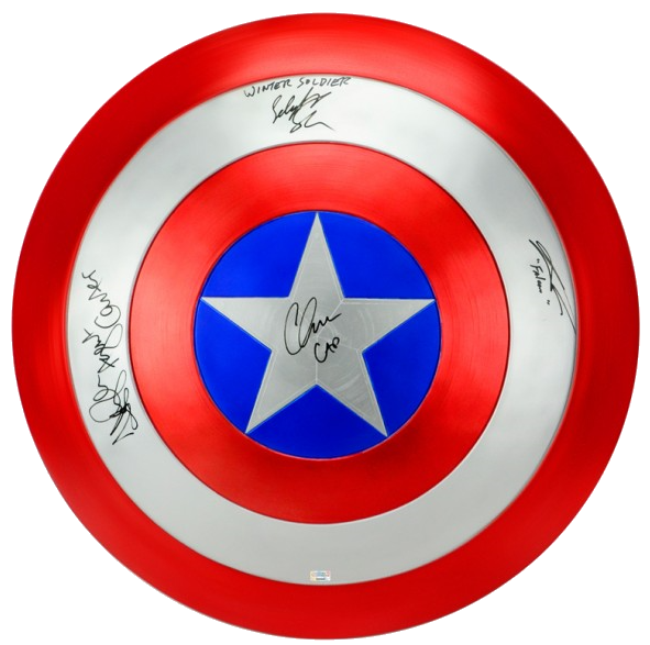 Bouclier Captain America EFX Edition limitée. Signé 4 fois