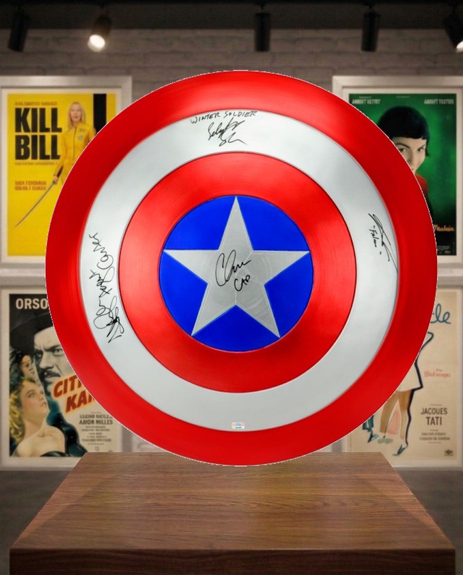 Bouclier Captain America EFX Edition limitée. Signé 4 fois