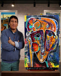 90x70 Acrylique "Buscando un nuevo amor" Neuf jamais accroché