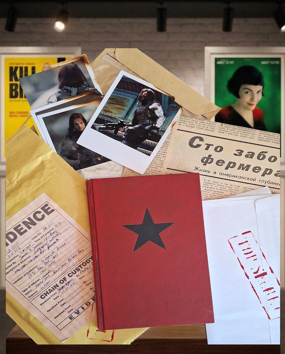 Livre rouge et documents confidentiels sur le Soldat de l'hiver. Captain America Marvel Avengers