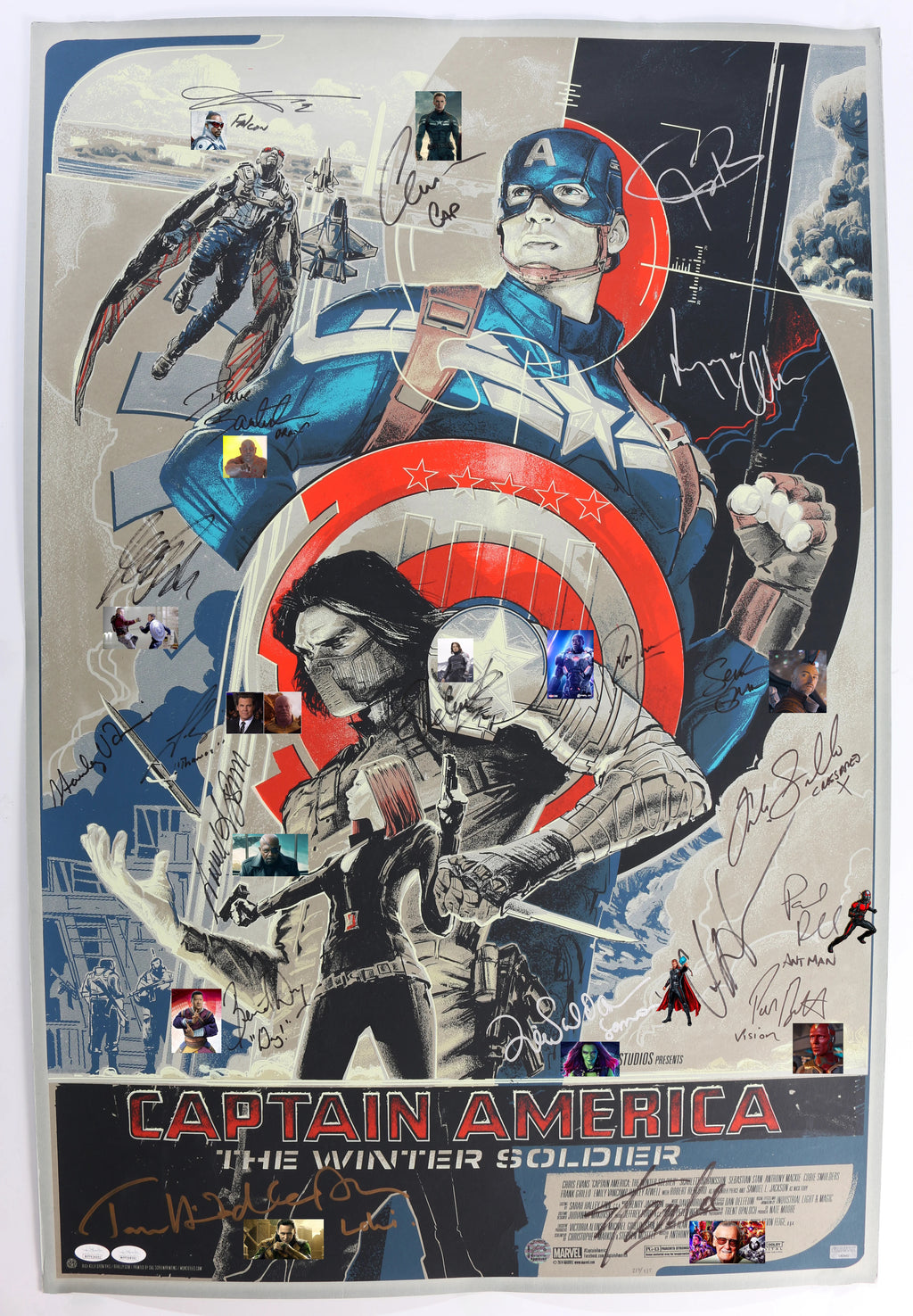 Edition limitée Captain America Winter Soldier avec 20 autographes Marvel Avengers