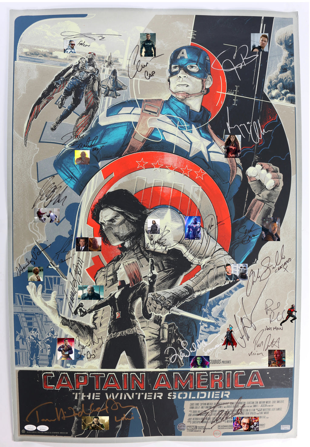 Edition limitée Captain America Winter Soldier avec 20 autographes Marvel Avengers