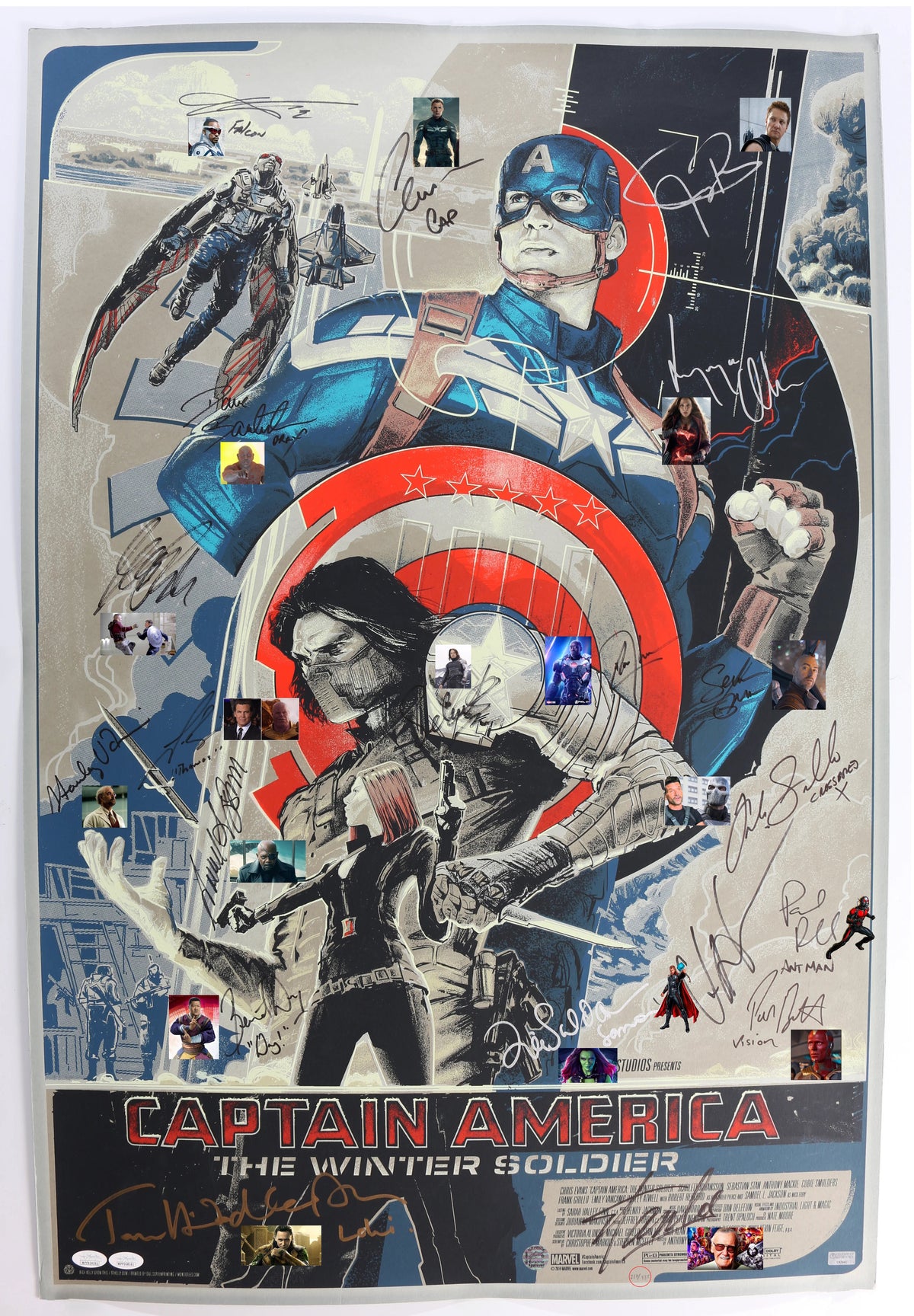 Edition limitée Captain America Winter Soldier avec 20 autographes Marvel Avengers