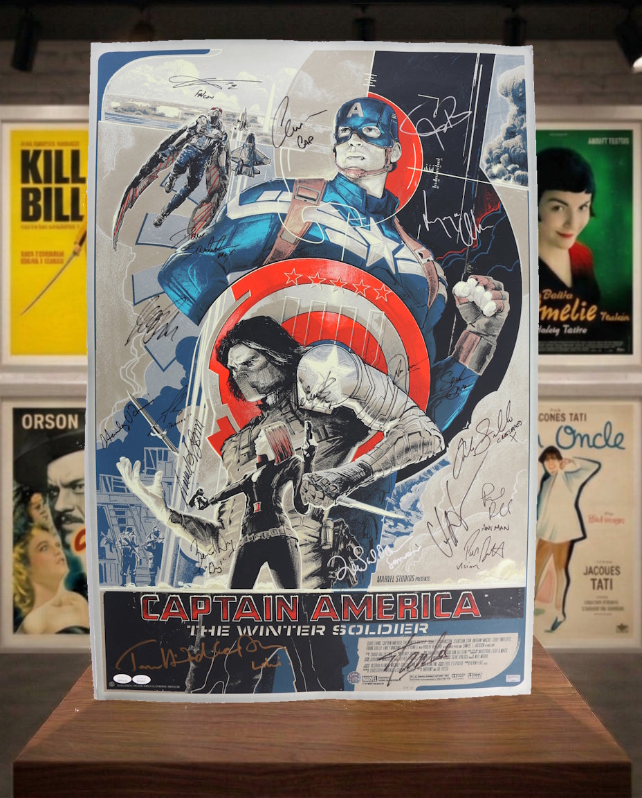Edition limitée Captain America Winter Soldier avec 20 autographes Marvel Avengers