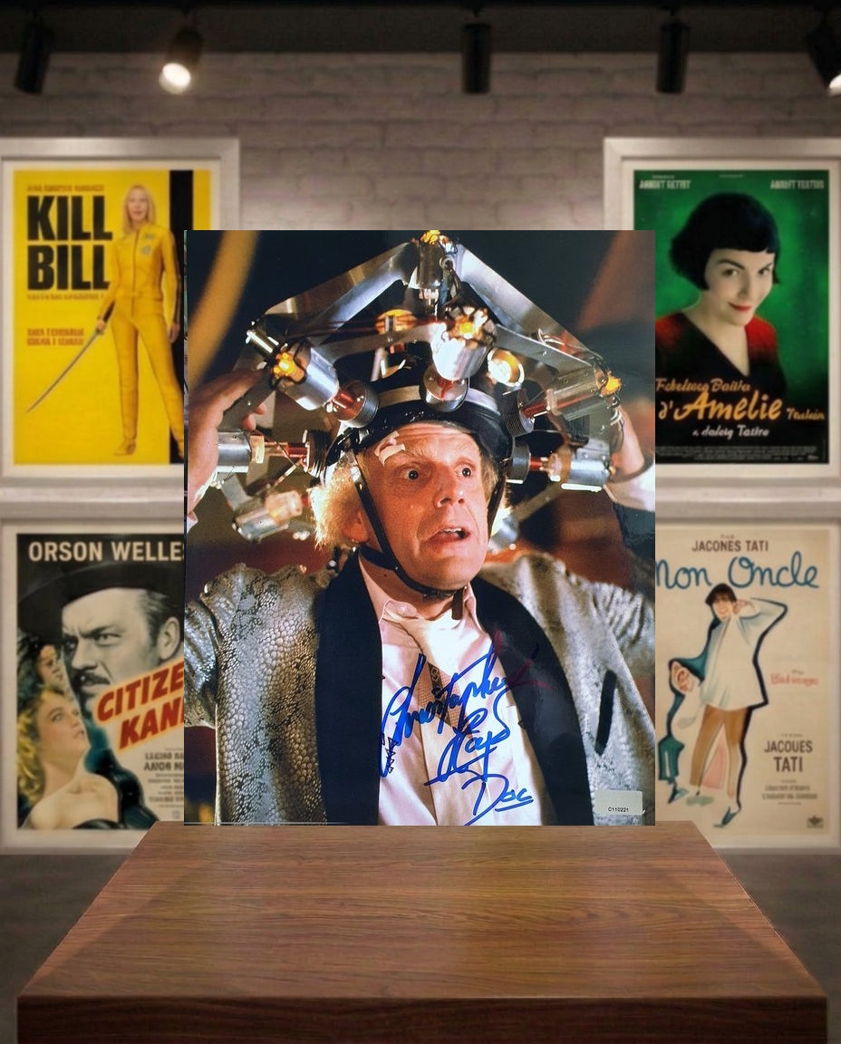 Retour vers le futur, Dr Emmet Brown signée par Christopher LLoyd