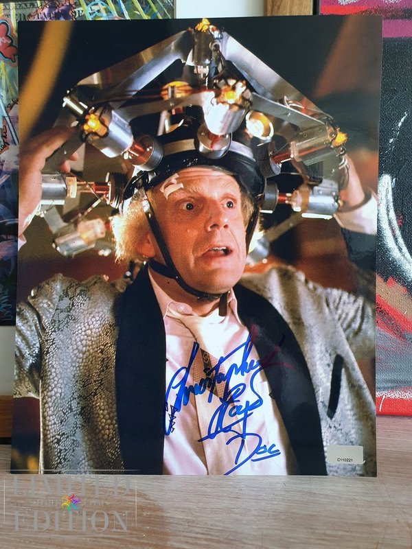 Retour vers le futur, Dr Emmet Brown signée par Christopher LLoyd