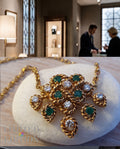 Maison Boucheron Collier Or jaune Emeraudes Diamants