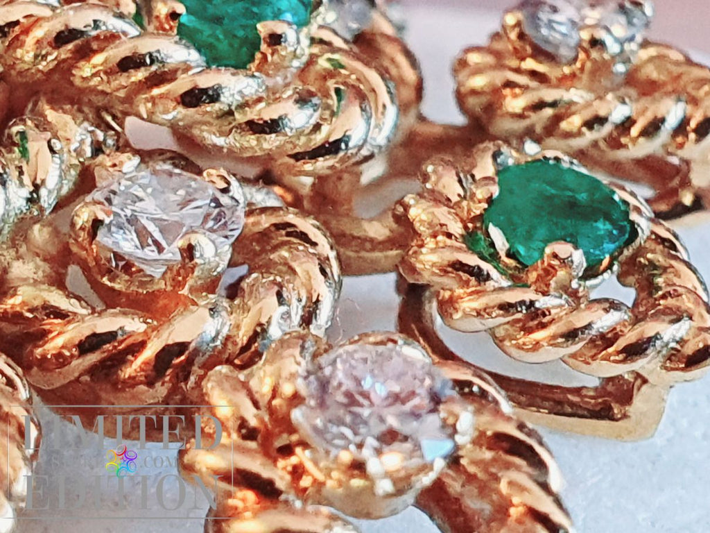 Maison Boucheron Collier Or jaune Emeraudes Diamants