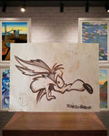 Original drawing by Coyote, from the cartoon Road Runner and Wile E. Coyote.