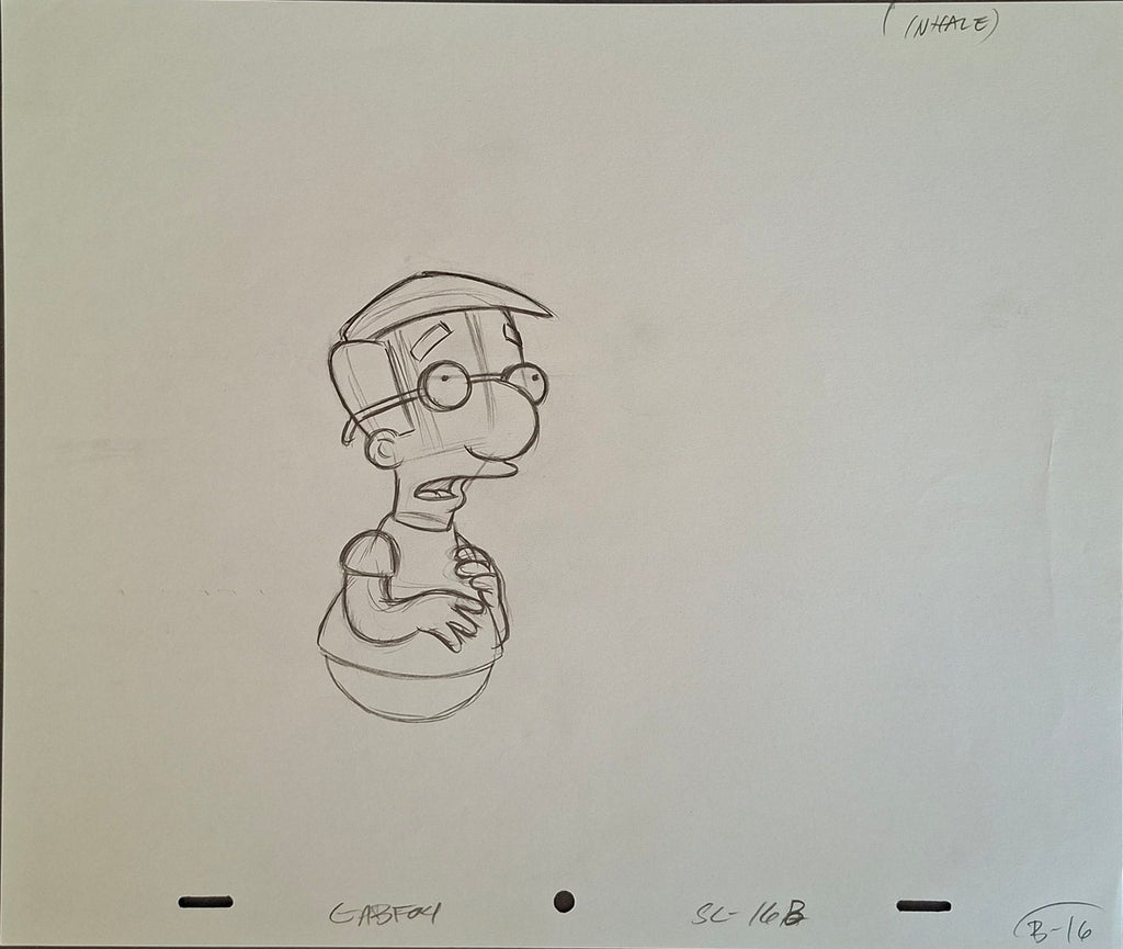 Personnages divers. Lot de 3 croquis originaux Les Simpson utilisés pour la production 40