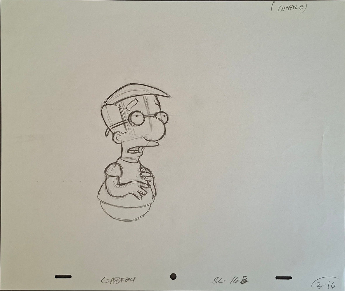 Personnages divers. Lot de 3 croquis originaux Les Simpson utilisés pour la production 40