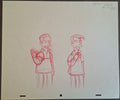 Personnages divers. Lot de 4 croquis originaux Les Simpson utilisés pour la production 39