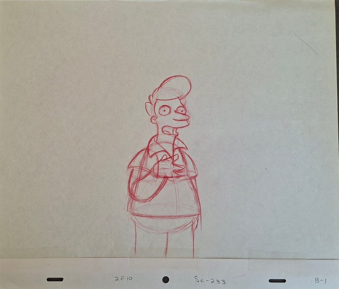 Personnages divers. Lot de 3 croquis originaux Les Simpson utilisés pour la production 35