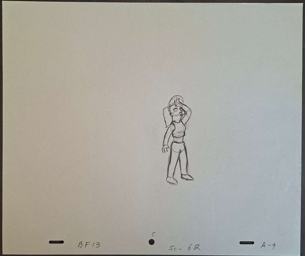 Personnages divers. Lot de 3 croquis originaux Les Simpson utilisés pour la production 38