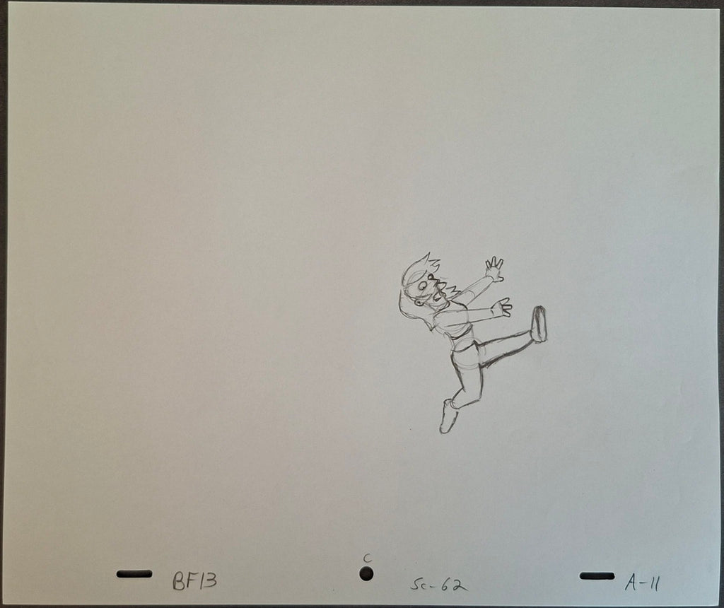 Personnages divers. Lot de 3 croquis originaux Les Simpson utilisés pour la production 38