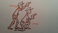 Personnages divers. Lot de 3 croquis originaux Les Simpson utilisés pour la production 32