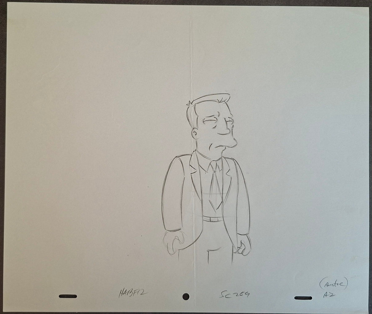 Personnages divers. Lot de 4 croquis originaux Les Simpson utilisés pour la production 37
