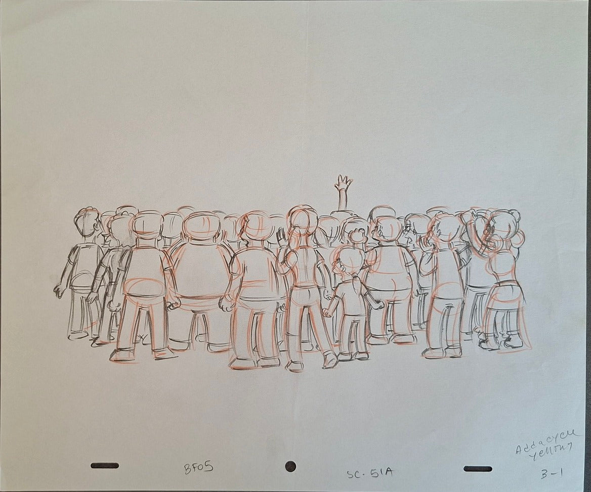 Personnages divers. Croquis original Les Simpson utilisé pour la production 41