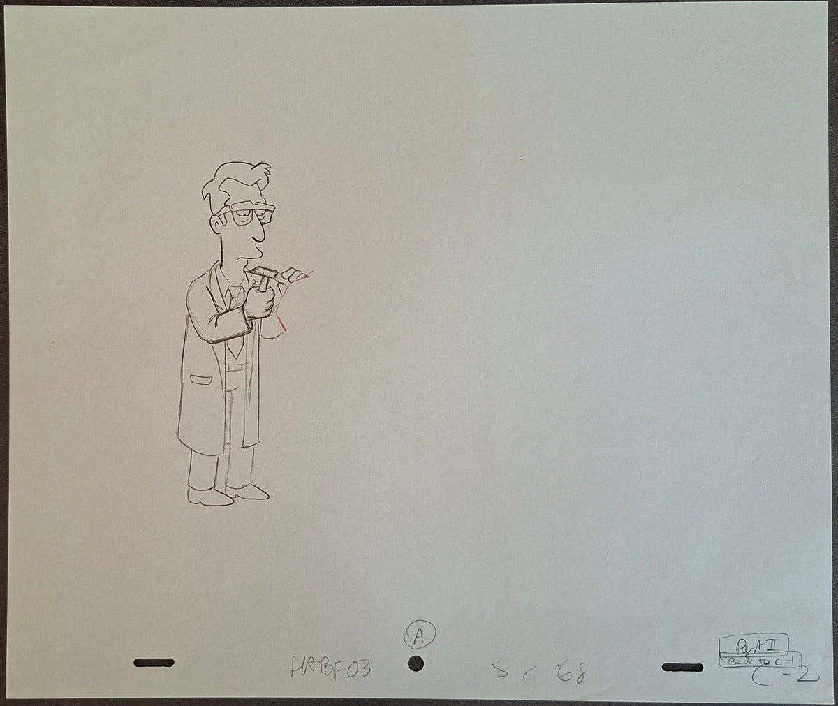 Personnages divers. Lot de 3 croquis originaux Les Simpson utilisés pour la production 34