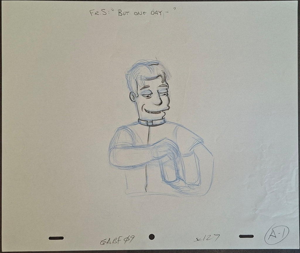 Personnages divers. Lot de 3 croquis originaux Les Simpson utilisés pour la production 34
