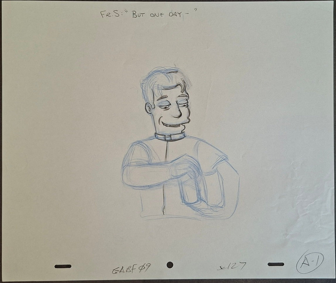 Personnages divers. Lot de 3 croquis originaux Les Simpson utilisés pour la production 34