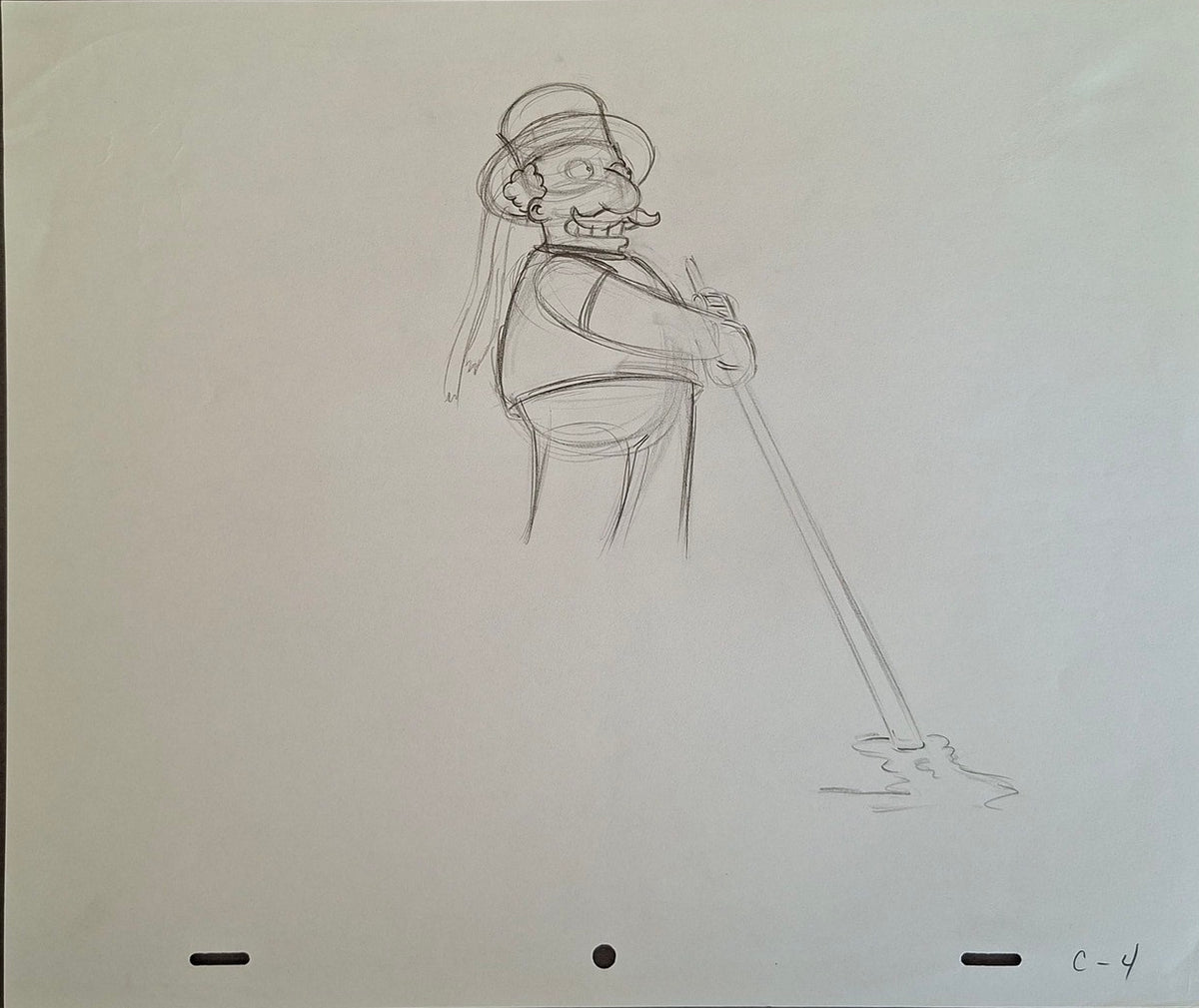 Personnages divers. Lot de 3 croquis originaux Les Simpson utilisés pour la production 33