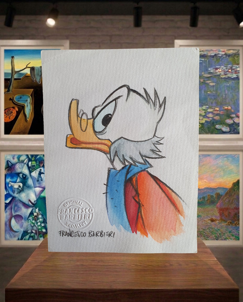 Dessin original Oncle Picsou par Francesco Barbieri