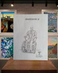 Dessin original représentant le Professeur X (Xavier) des X-Men Marvel