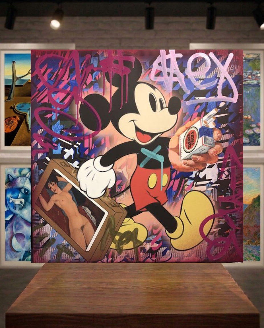 Dillon Boy Mickey Acrylique Oeuvre Originale COA acrylic canvas street art