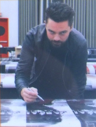 Affiche Captain America signée Chris Evans et Dominic Cooper Marvel Avengers