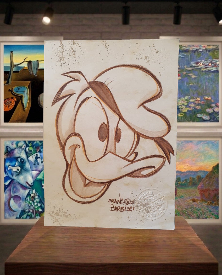 Donald Duck, Disney. Dessin original.