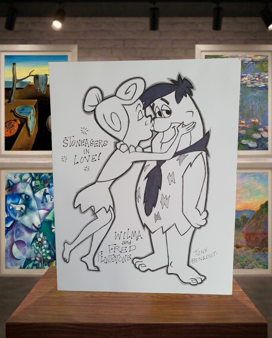 La Famille Pierrafeu Dessin original de Tony Benedict