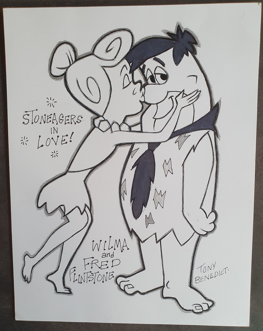 La Famille Pierrafeu Dessin original de Tony Benedict