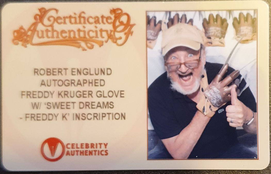 Gant de Freddy Krueger 4 signatures ! Photos des acteurs