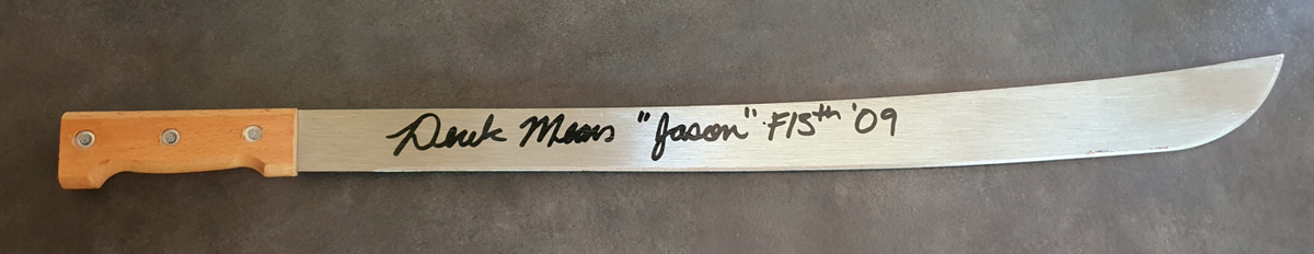 Friday the 13th Machete signed by Derek Mears