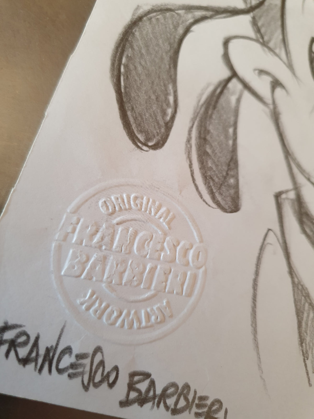 Goofy dessin original par l'artiste Disney Francesco Barbieri