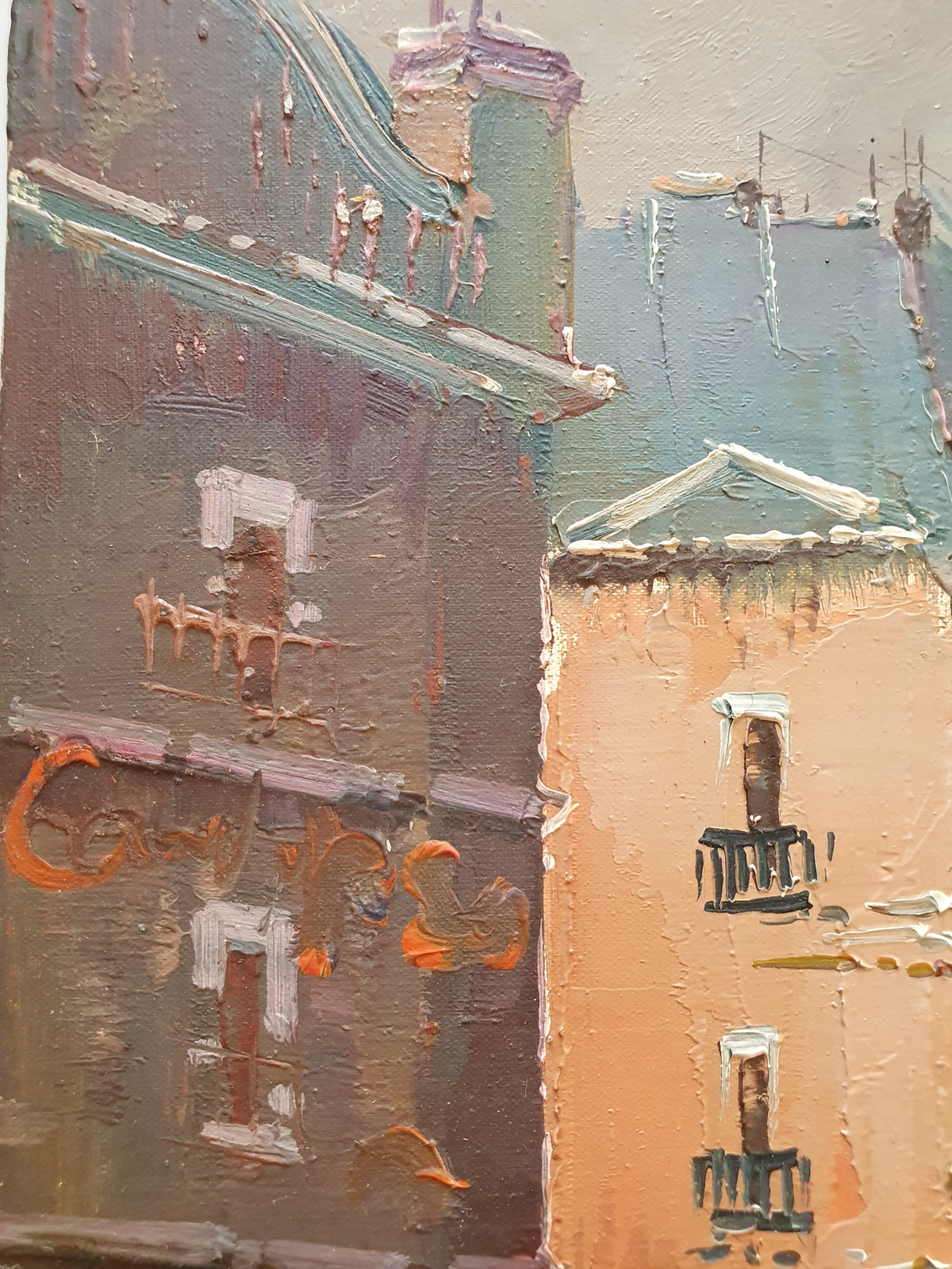 Femmes en ville, Gouache colorée - signée