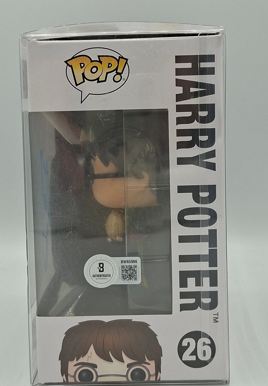 Autographe de Daniel Radcliffe sur Funko Pop 26 Harry Potter. Beckett