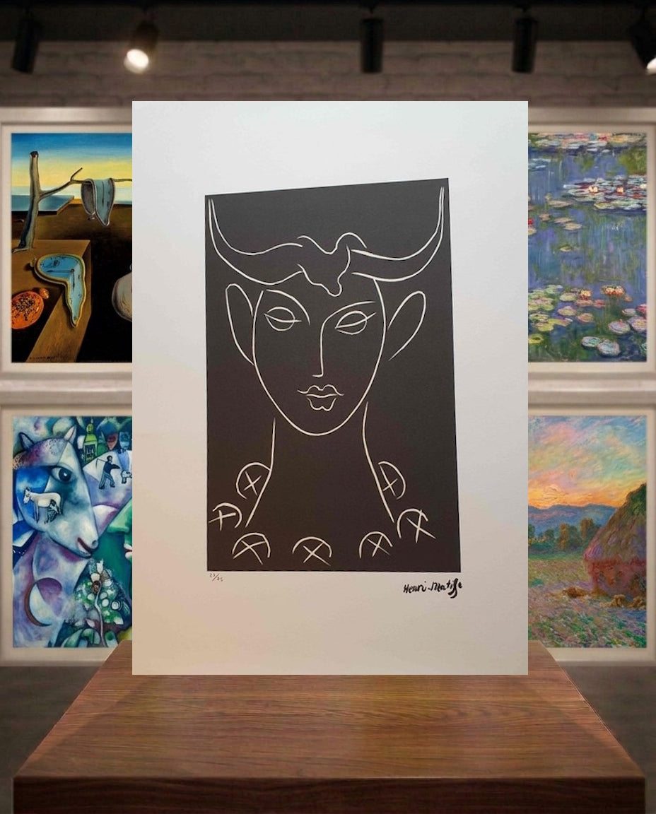 Henri Matisse lithographie Pacifae tête de Minotaure numérotée
