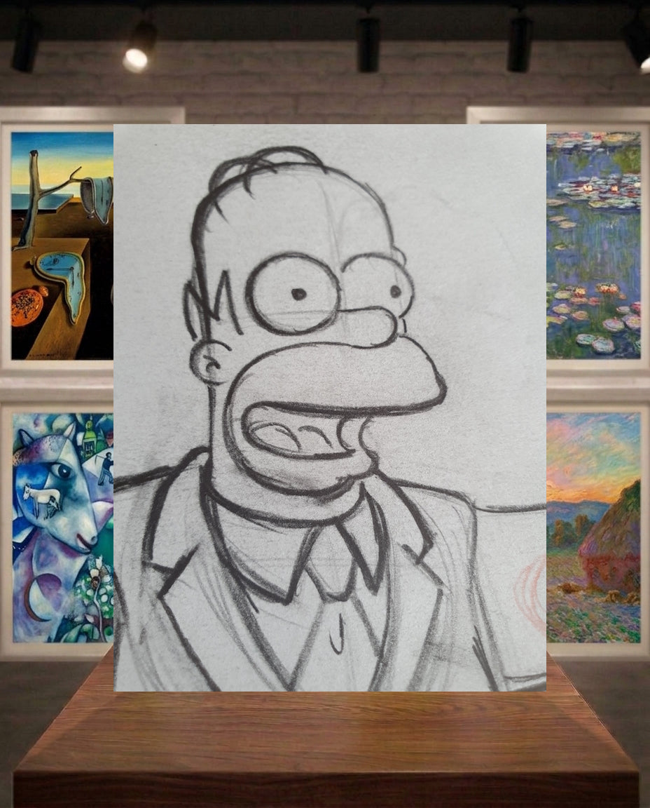 Homer Simpson président. Storyboard sketch