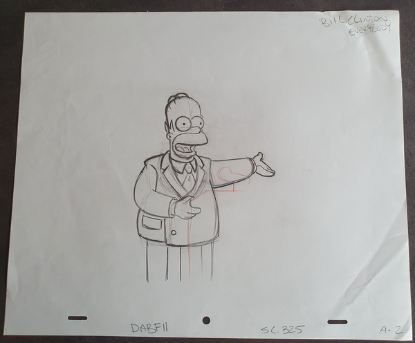 Homer Simpson président. Storyboard sketch