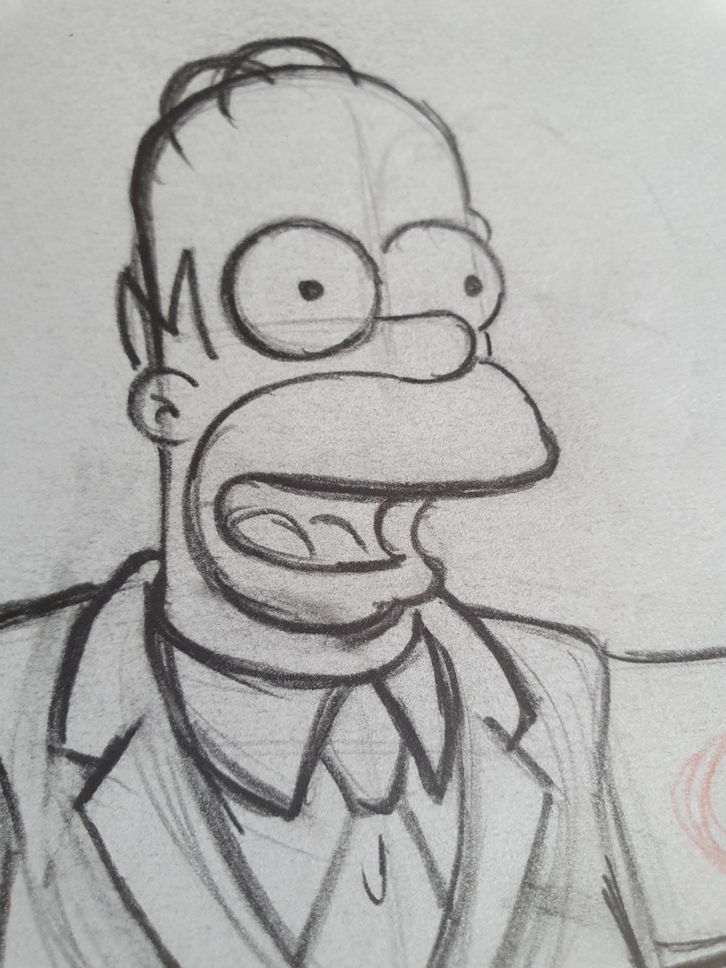 Homer Simpson président. Storyboard sketch