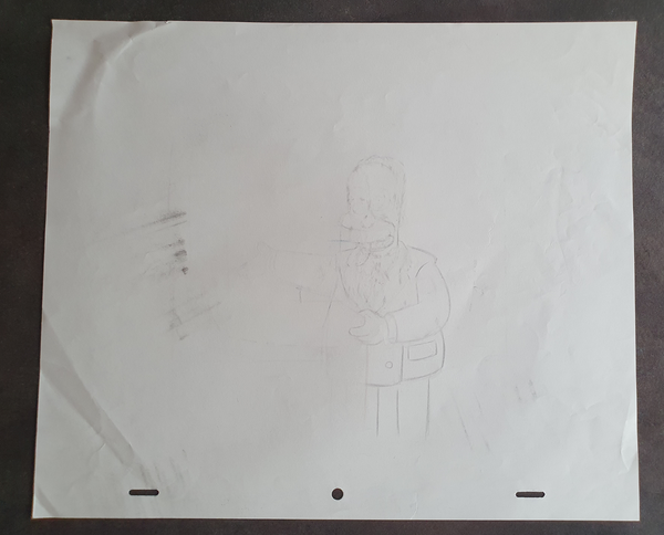 Homer Simpson président. Storyboard sketch